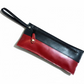 Black and red leather clutch bag, handmade in Door County