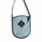 Handmade grey leather purse with a Thistle embossed and hand painted design