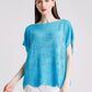 Short Sleeve Wave Knit Sweater