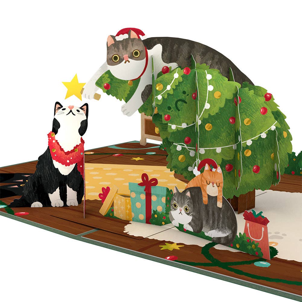 Meowy Little Christmas Cats Love Pop Card