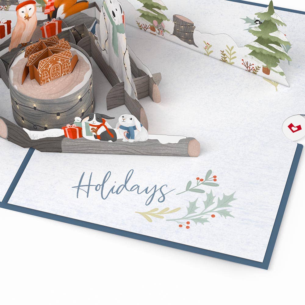 Holiday Woodland Animals Love Pop Card