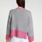 Lisette Long Sleeve Melange Trim Sweater (BLS160)