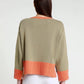 Lisette Long Sleeve Melange Trim Sweater (BLS160)