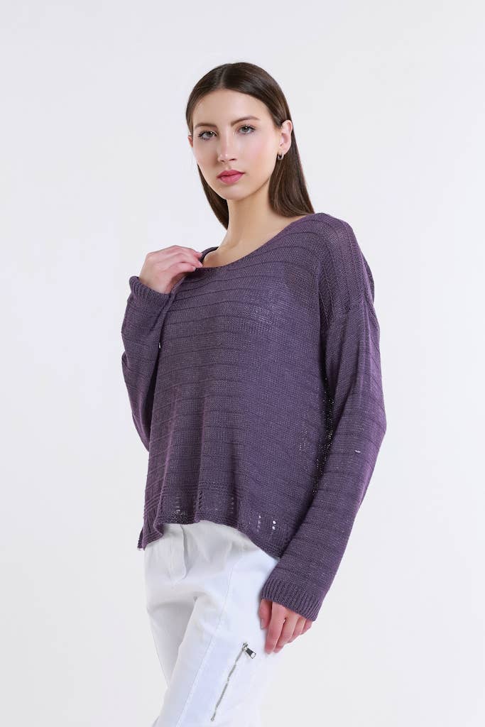 Cheryl Ribbed Linen Blend Sweater