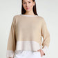 Lisette Long Sleeve Melange Trim Sweater (BLS160)
