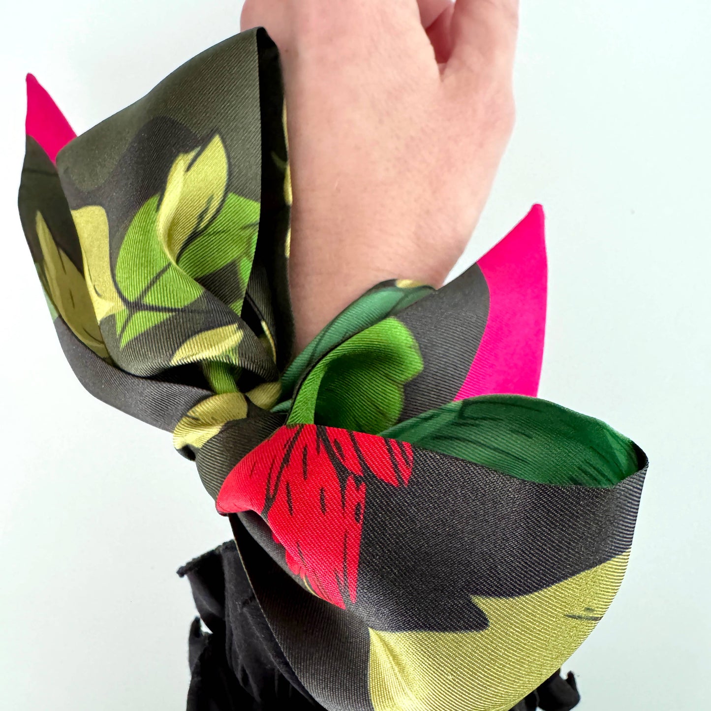 SKINNY SILK SCARF | Secret Peony Garden