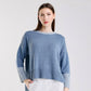 Lisbeth Contrast Neck Hi/Low Sweater