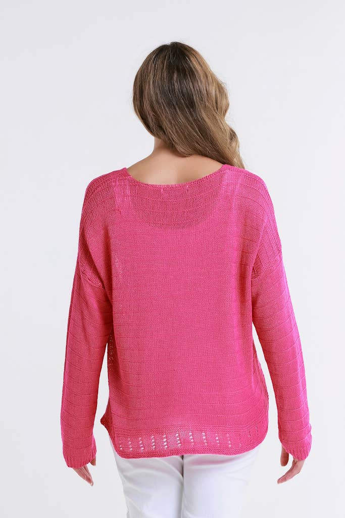 Cheryl Ribbed Linen Blend Sweater