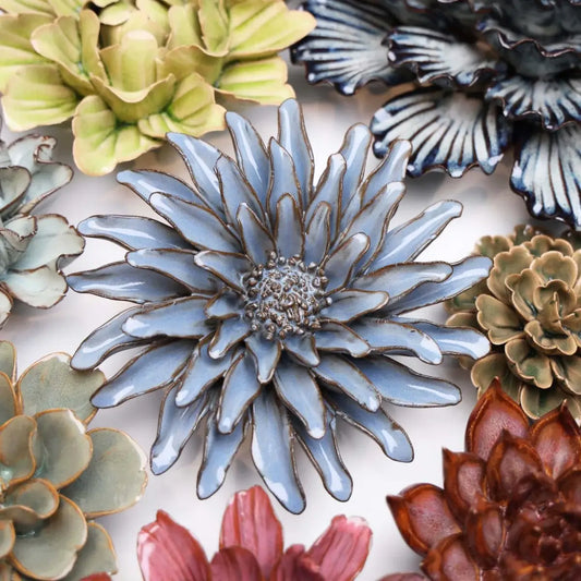 Blue Grey Gerbera Daisy Wall Art