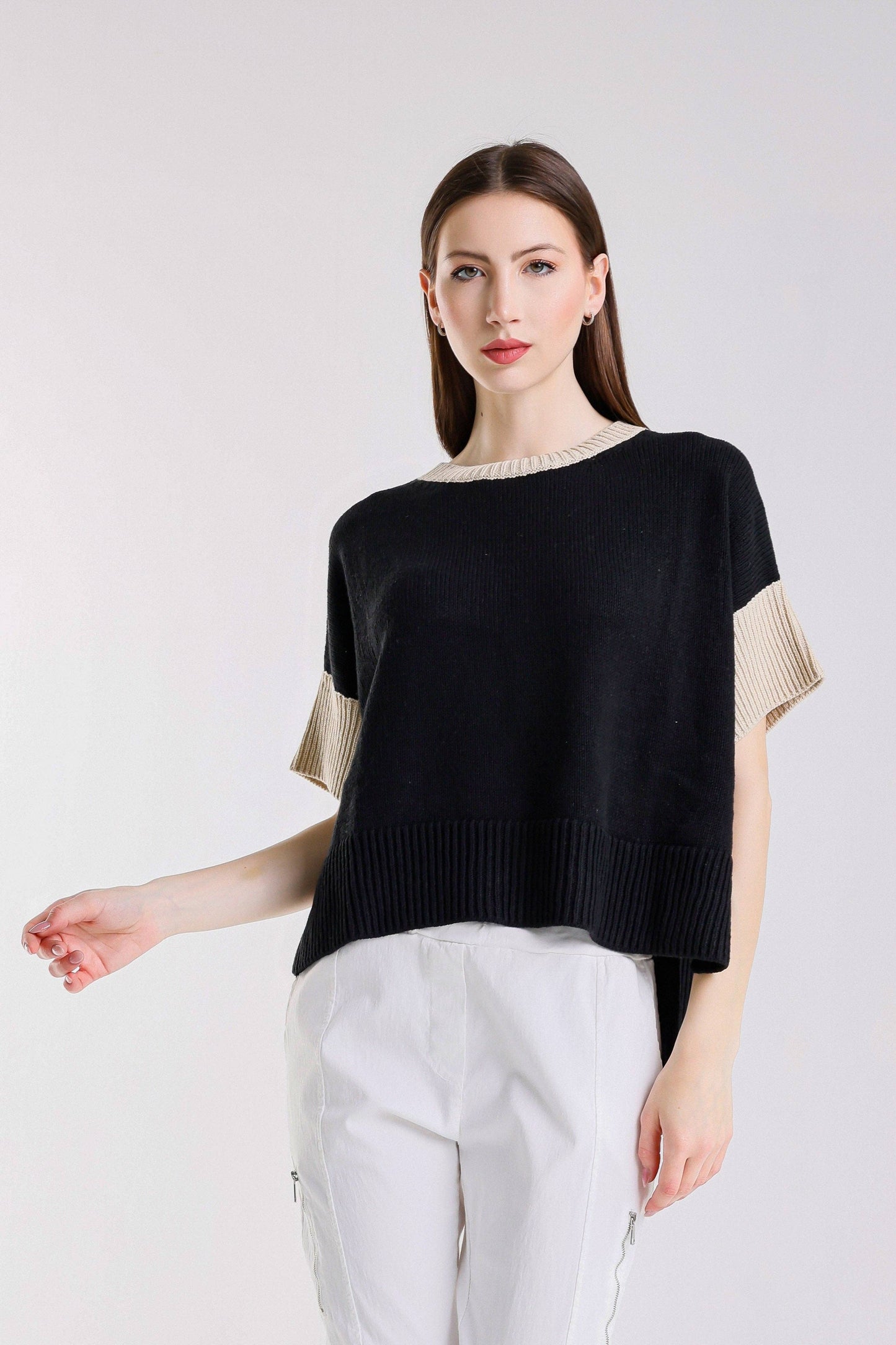 Mare Striped High/Low Sweater