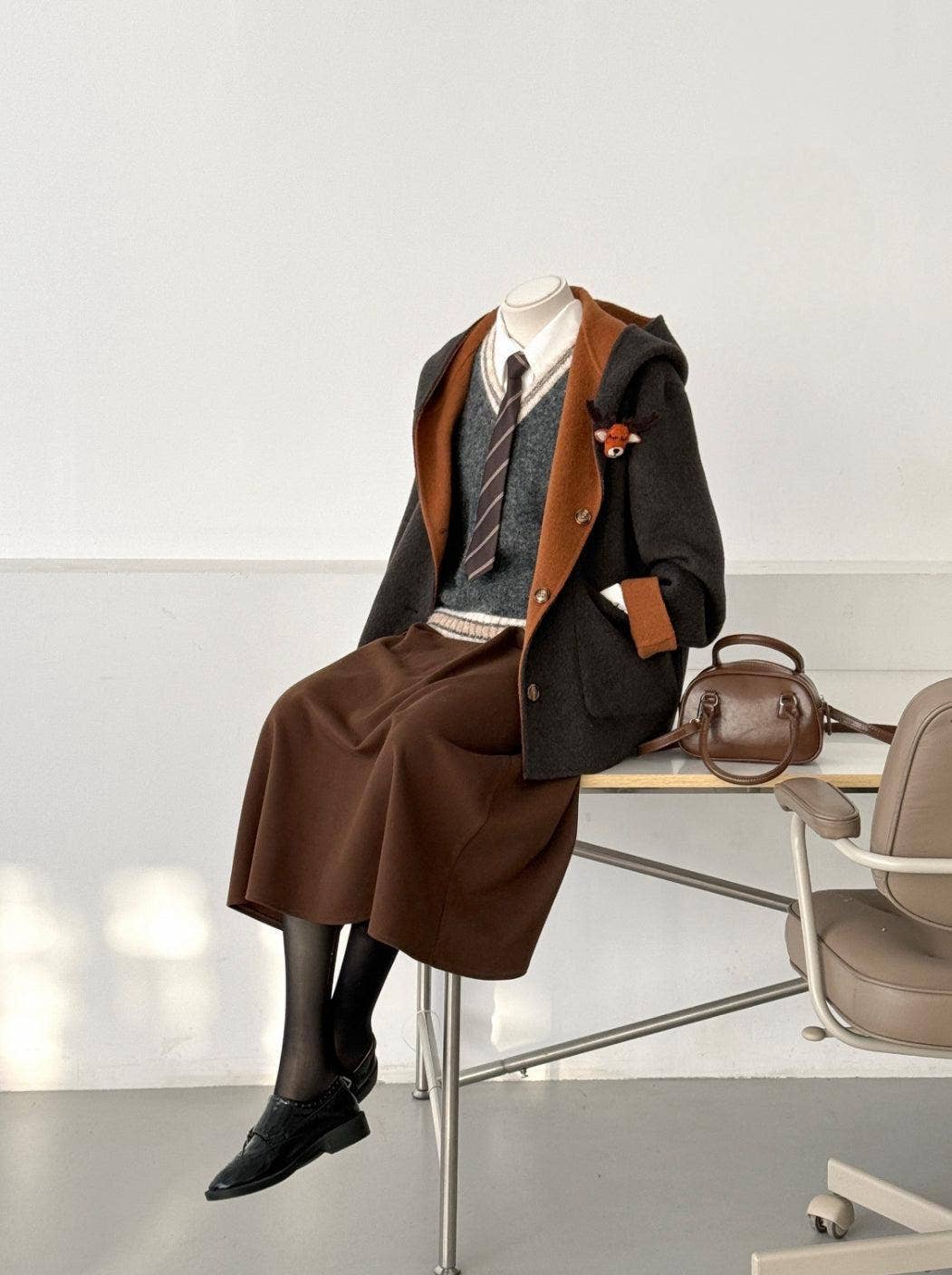 Milo Reversible Hooded Wool Jacket