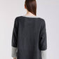 Lisbeth Contrast Neck Hi/Low Sweater
