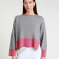 Lisette Long Sleeve Melange Trim Sweater (BLS160)