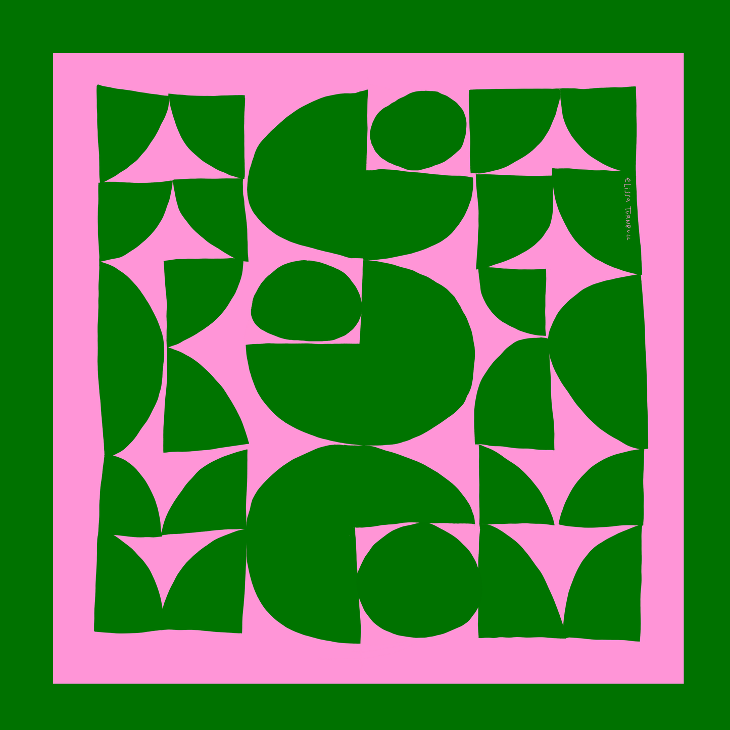 Voyager Scarf - Green and Pink Geometric