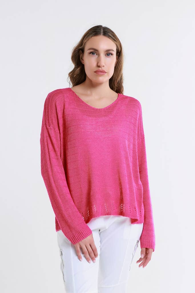 Cheryl Ribbed Linen Blend Sweater