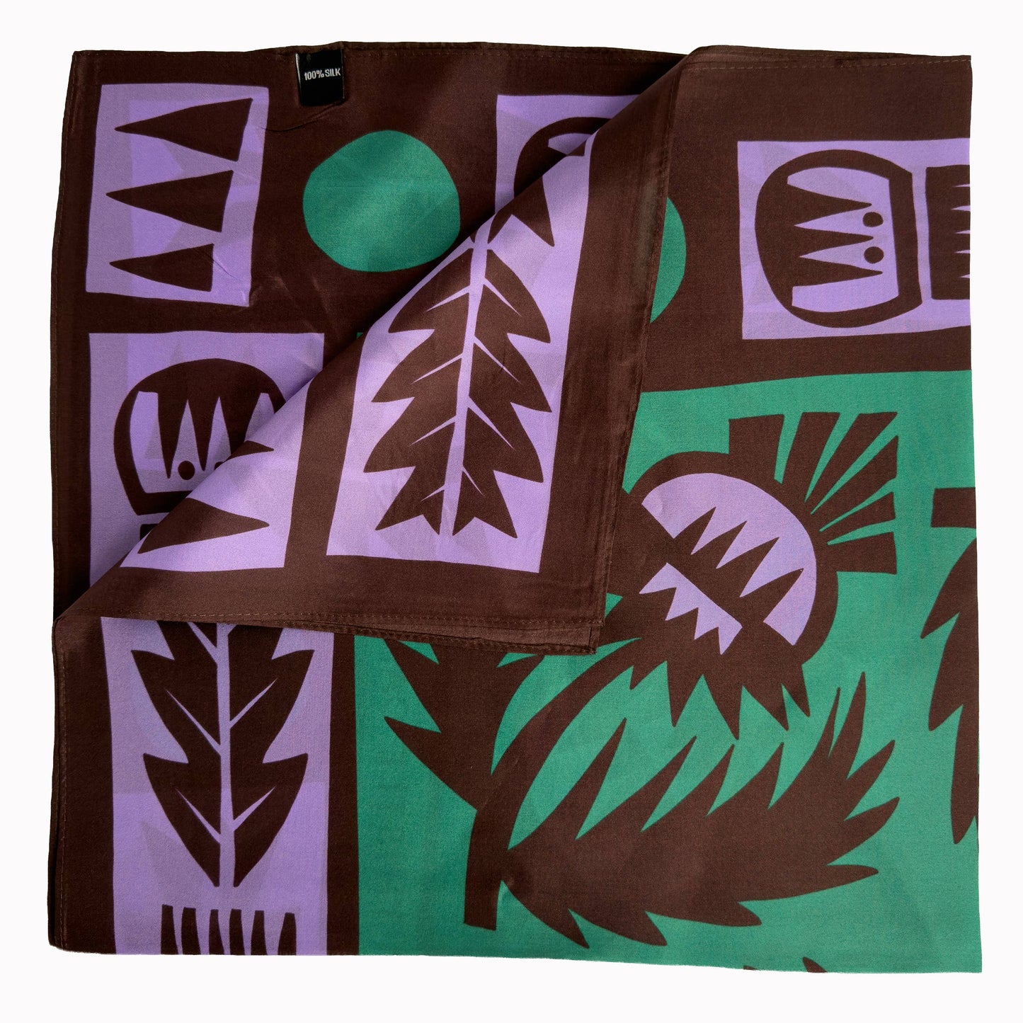 Voyager Silk Scarf - Wild Thistle Purple & Green