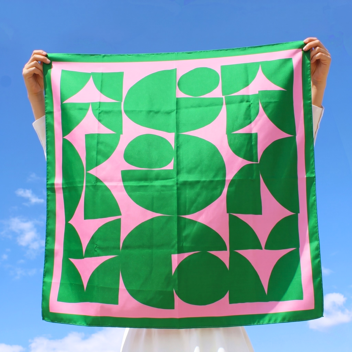 Voyager Scarf - Green and Pink Geometric