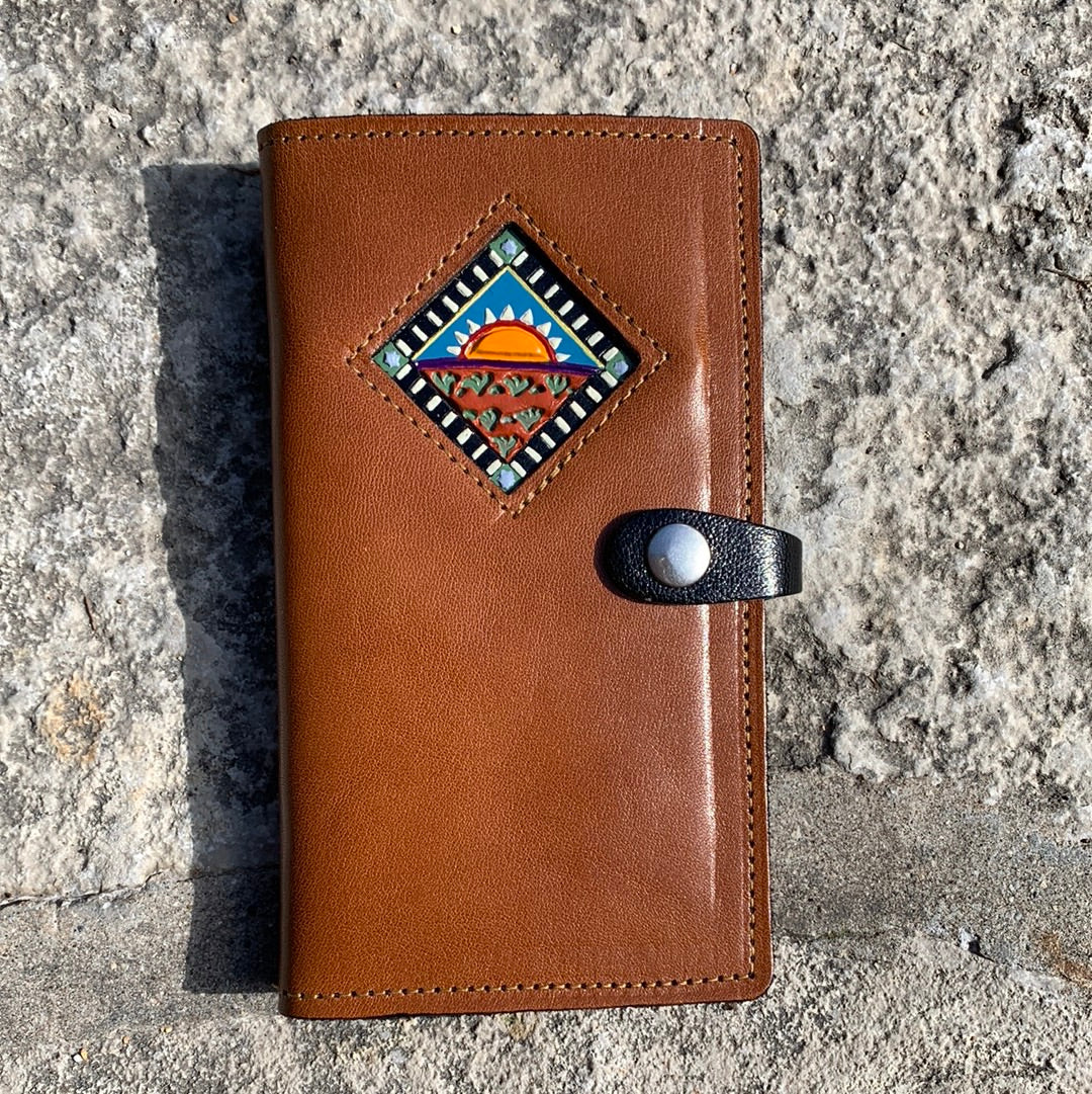 Hand painted leather wallet